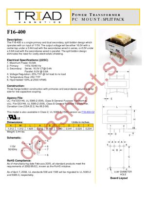 F16-400 datasheet  